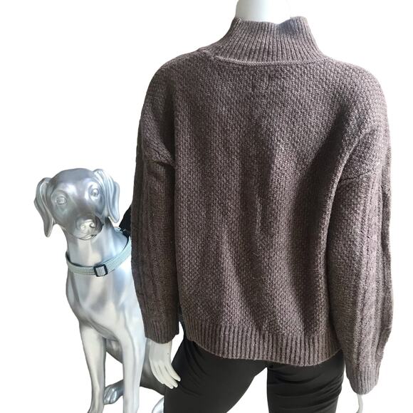 NEW Gap Knit Turtleneck Cotton Wool Alpaca Brown  Sweater Women's Size S NWT $90 - Picture 2 of 7